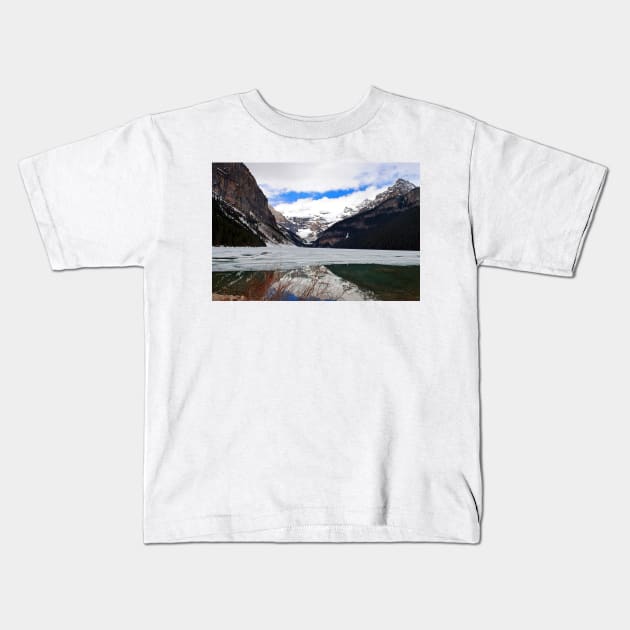 Lake Louise Victoria Glacier Alberta Canada Kids T-Shirt by AndyEvansPhotos